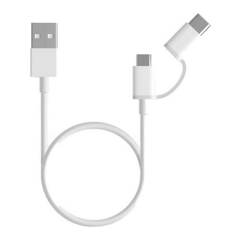 Кабель Xiaomi USB / Type-C/Micro USB, 0,3м, белый— фото №0